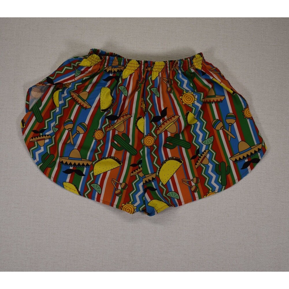 Boa USA Stretch 1" Elite Split Leg Taco Print Lined Running Shorts Womens Size M - Picture 5 of 8